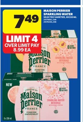 MAISON PERRIER SPARKLING WATER, 8X330 ML