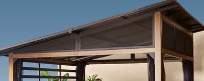 Hometrends 10' x 10' steel gazebo with privacy wall