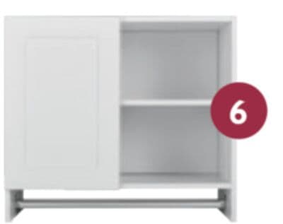 27" x 16" Willow Collection Laundry Wall Cabinet - with One Door + Open Niche, White