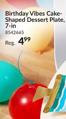 Birthday Vibes Cake-Shaped Dessert Plate, 7-in