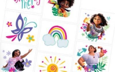 Disney Encanto "Uniquely Me" Wearable Temporary Tattoos, Multi-Coloured, 8-pk, for Birthday Party
