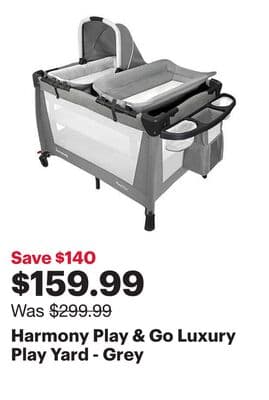 Harmony Play & Go Luxury Play Yard - Grey