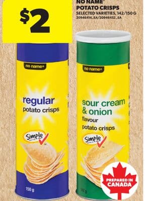 NO NAME® POTATO CRISPS, 142/150 G