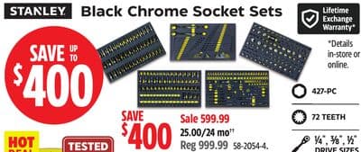 STANLEY Black Chrome Socket Sets
