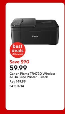 Canon Pixma TR4720 Wireless All-In-One Printer - Black