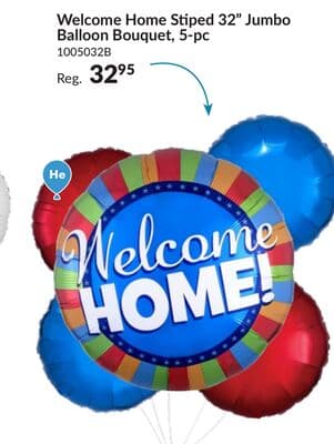 Welcome Home Stiped 32" Jumbo Balloon Bouquet, 5-pc