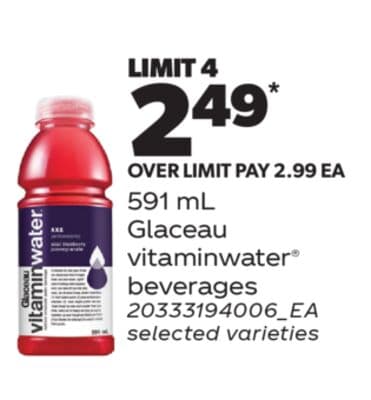 GLACEAU VITAMINWATER® BEVERAGES, 591 ML