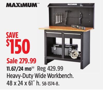 Maximum Heavy-Duty Wide Workbench