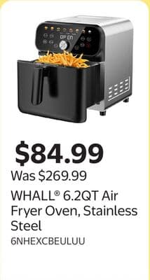 WHALL® 6.2QT Air Fryer Oven, Stainless Steel