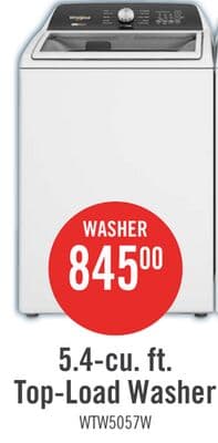 Whirlpool 5.4 Cu. Ft. Top-Load Washer - White - WTW5057LW