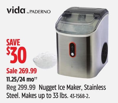 Vida By Paderno Nugget Ice Maker, Stainless Steel
