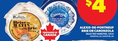 ALEXIS-DE-PORTNEUF BRIE OR CARONZOLA, 125 G