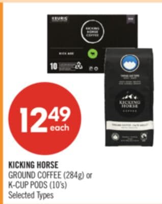 KICKING HORSE GROUND COFFEE (284g) or K-CUP PODS (10's)