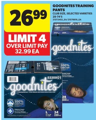 GOODNITES TRAINING PANTS, 28-74' S