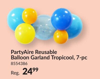 PartyAire Reusable Linked Inflatable PVC Balloons, Tropicool, Air-Filled