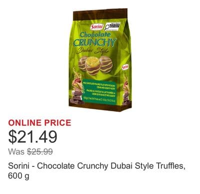 Sorini - Chocolate Crunchy Dubai Style Truffles, 600 g