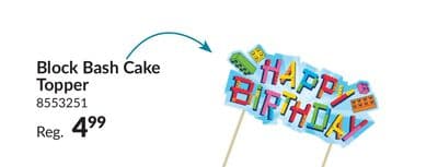 Block Bash Cake Topper, for Birthday Party