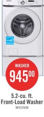 Samsung 5.2 Cu. Ft. Front-Load Washer - White - Stackable - WF45T6000AW/A5