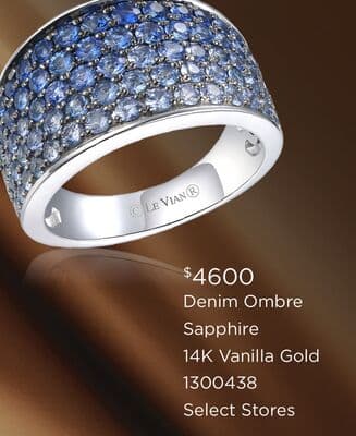 Denim Ombre Sapphire 14K Vanilla Gold