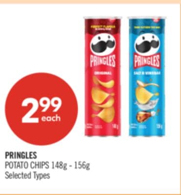PRINGLES POTATO CHIPS 148g - 156g
