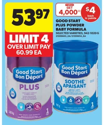 GOOD START PLUS POWDER BABY FORMULA, 942-1020 G