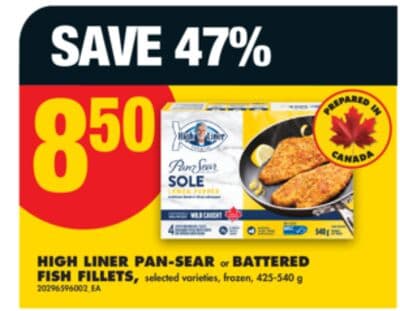 HIGH LINER PAN-SEAR OR BATTERED FISH FILLETS, 425-540 G