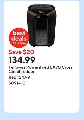 Fellowes Powershred LX70 Cross Cut Shredder