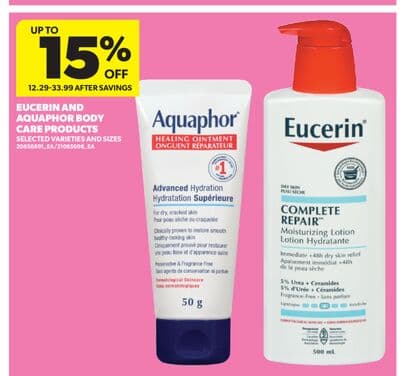 EUCERIN AND AQUAPHOR BODY CARE PRODUCTS