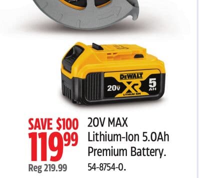 DEWALT 20V MAX Lithium-Ion 5.0Ah Premium Battery