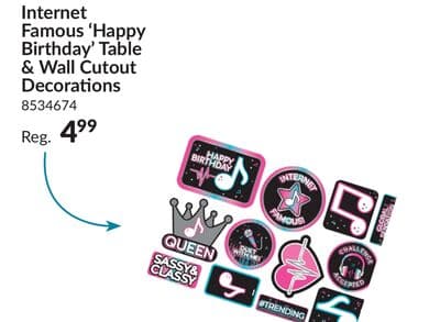 Internet Famous' Happy Birthday' Table & Wall Cutout Decorations