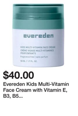 Evereden Kids Multi-Vitamin Face Cream with Vitamin E, B3, B5 (Niacinamide) & Squalane