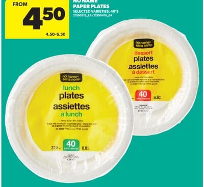 NO NAME PAPER PLATES, 40'S