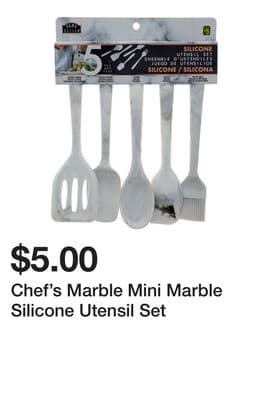 Chef's Marble Mini Marble Silicone Utensil Set