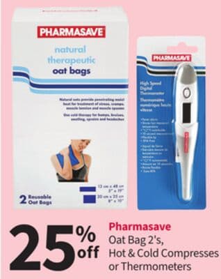 Pharmasave Oat Bag 2's Hot & Cold Compresses or Thermometers