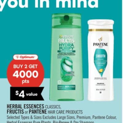 HERBAL ESSENCES CLASSICS, FRUCTIS or PANTENE HAIR CARE PRODUCTS
