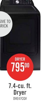 Samsung 7.4 Cu. Ft. Electric Dryer - Black Stainless Steel - DVE47CG3500VAC