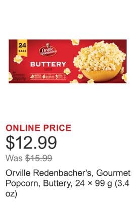 Orville Redenbacher's, Gourmet Popcorn, Buttery, 24 × 99 g (3.4 oz)