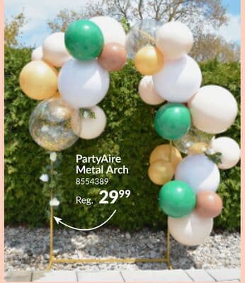 PartyAire Balloon Garland Metal Arch, 6-ft 6-in x 4-ft