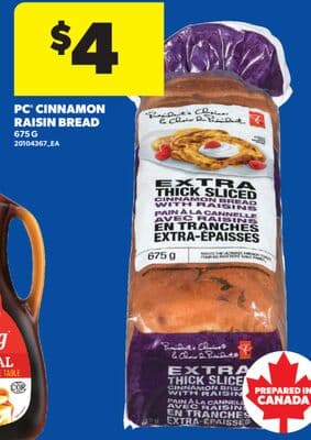 PC® CINNAMON RAISIN BREAD, 675 g