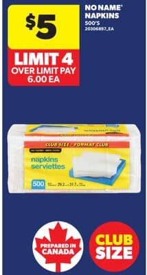 NO NAME® NAPKINS, 500'S