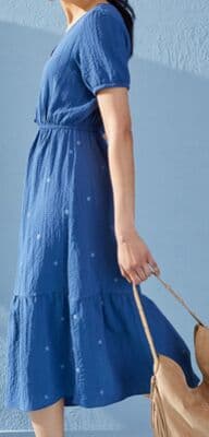 Devoted Button Front Embroidery Dress