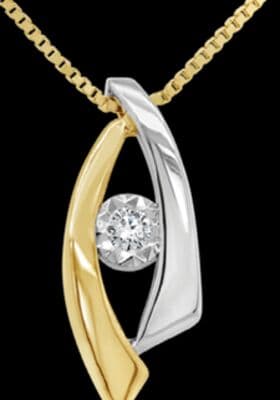 Glacier Fire 10K Yellow and White Gold Canadian Diamond Pendant