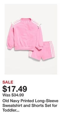 Old Navy Printed Long-Sleeve Sweatshirt and Shorts Set for Toddler Girls