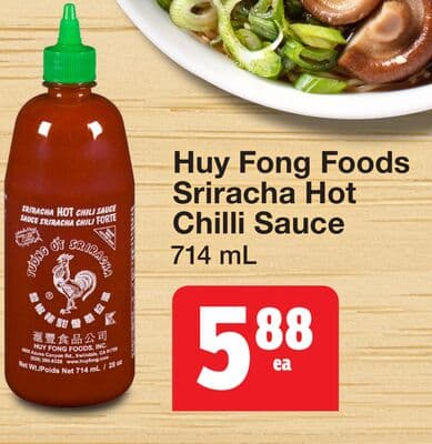 Huy Fong Foods Sriracha Hot Chilli Sauce