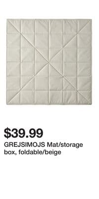 GREJSIMOJS Mat/storage box, foldable/beige