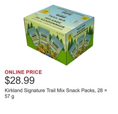 Kirkland Signature Trail Mix Snack Packs, 28 × 57 g