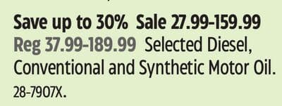 Motomaster Selected Diesel, Conventional and Synthetic Motor Oil