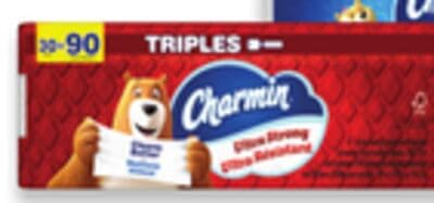 Charmin bathroom tissue 30 triple rolls