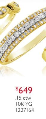 0.15CTW Diamond Stackable Band in 10K Yellow Gold