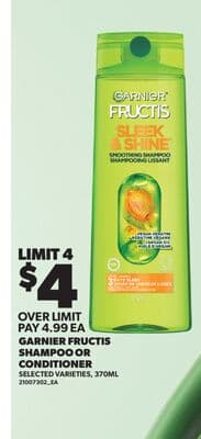 GARNIER FRUCTIS SHAMPOO OR CONDITIONER, 370ML